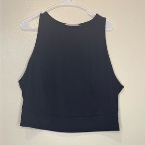 Nectar Clothing Black Sleeveless Crop Top – Ribbed Stretch – XXL